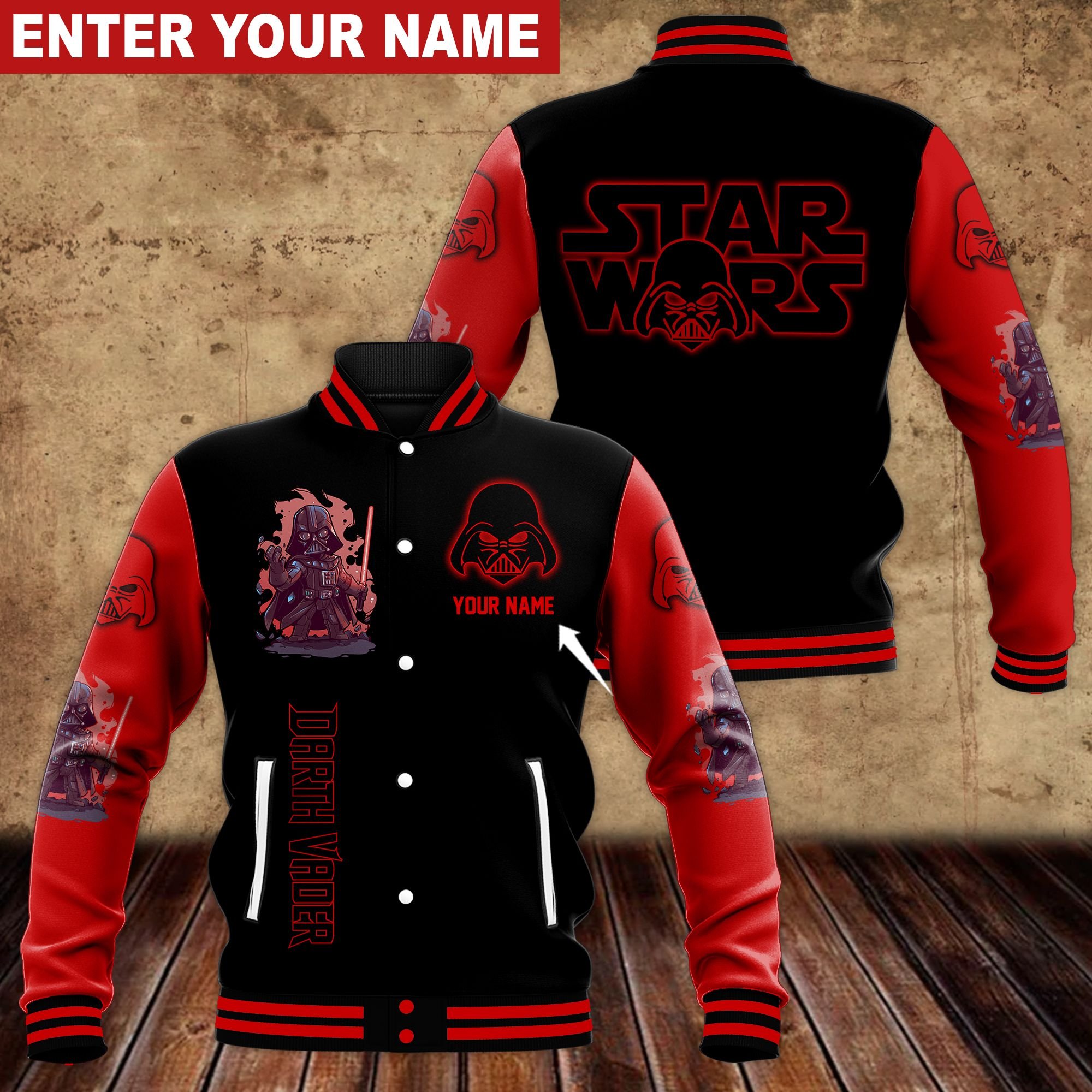 Star Wars Movies Style Baseball Jacket For Fans