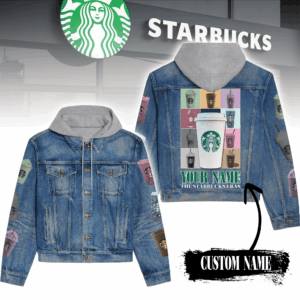 Starbucks Style Hooded Denim Jacket For Fans