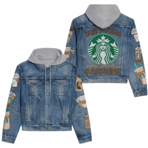 Starbucks Style Hooded Denim Jacket For Fans