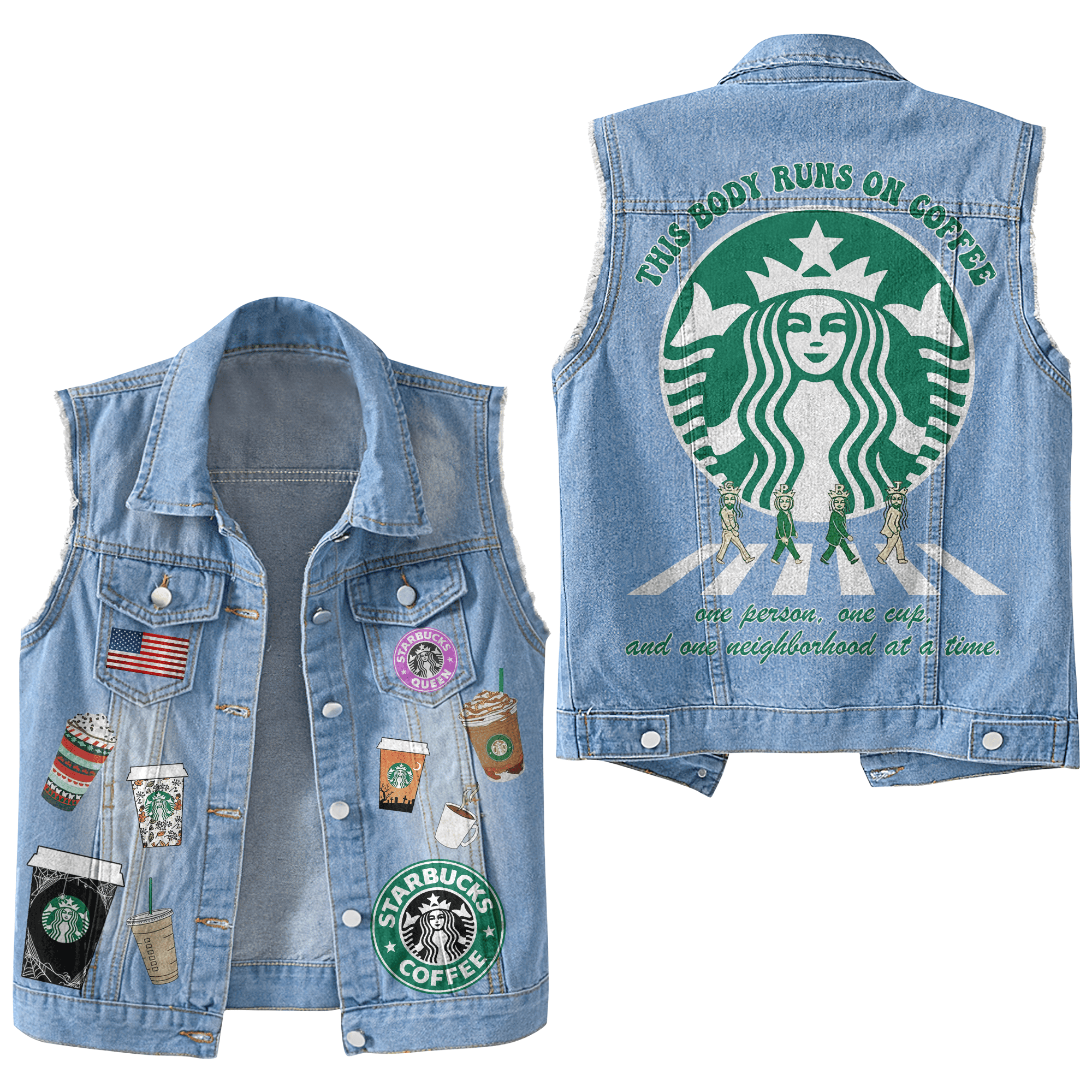 Starbucks Style Sleeveless Jacket For Fans