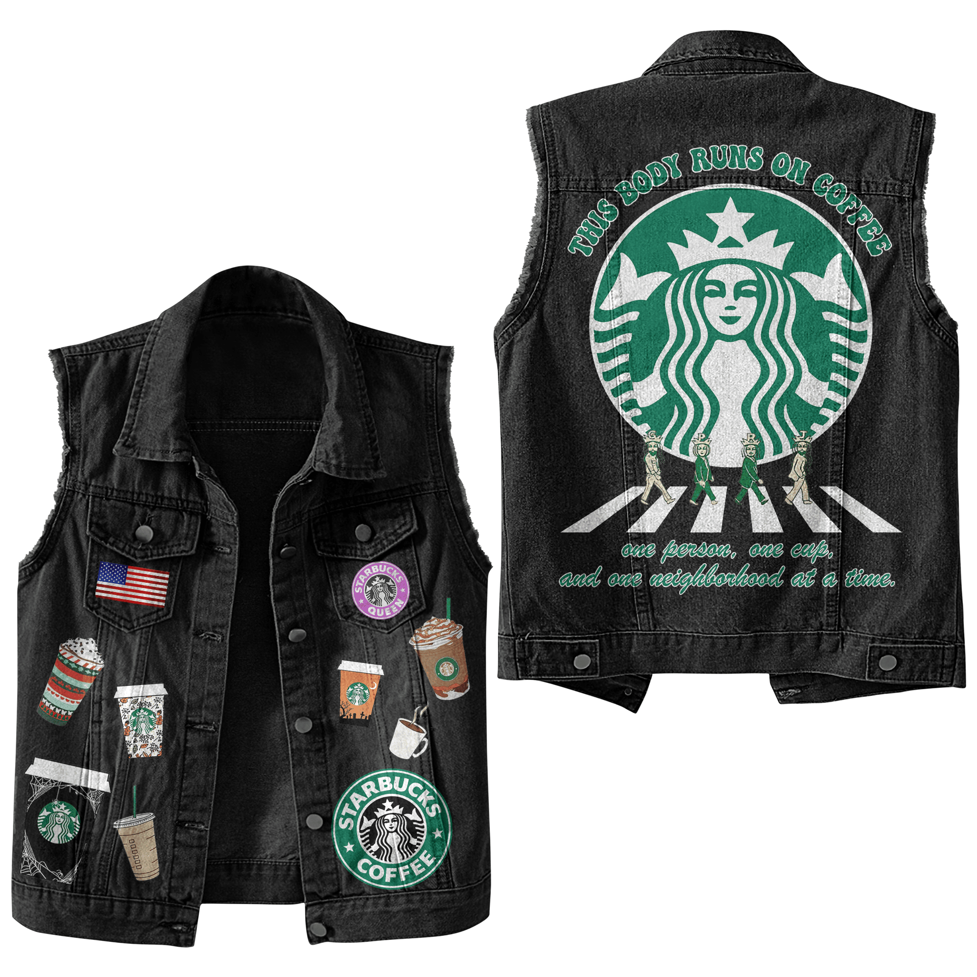 Starbucks Style Sleeveless Jacket For Fans