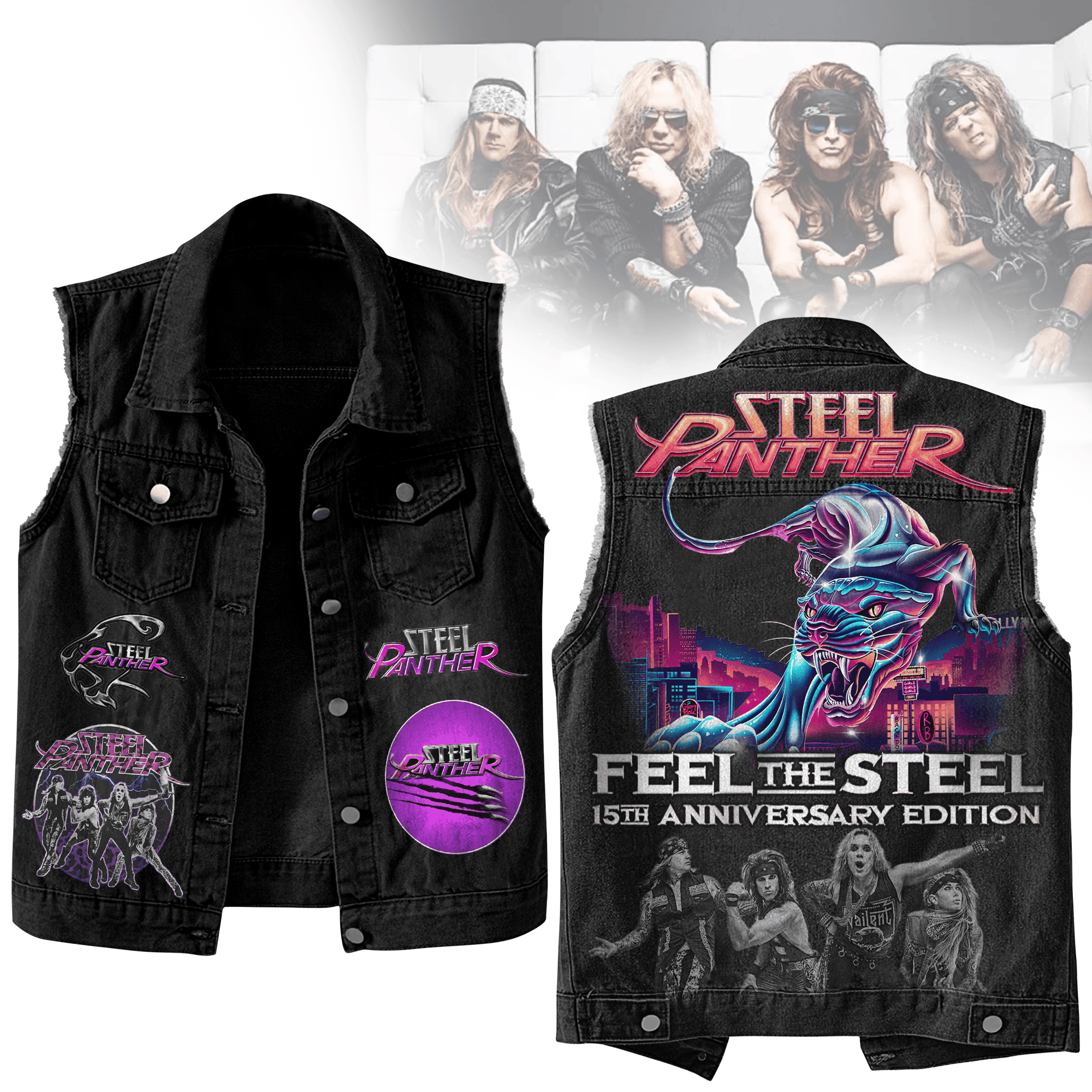 Steel Panther Music Style Sleeveless Jacket For Fans