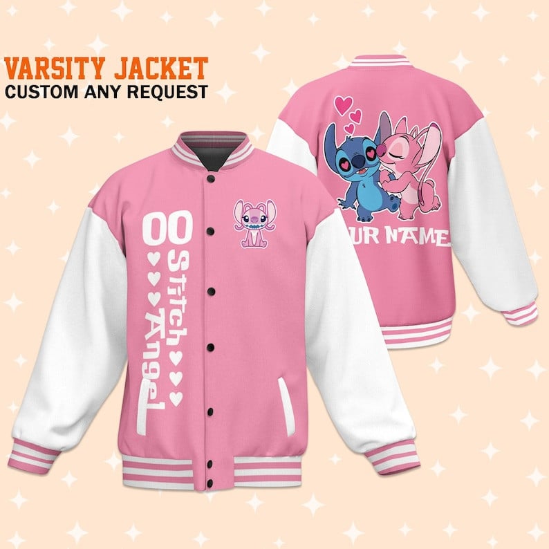 Stitch Cartoon Style Baseball Jacket For Fans