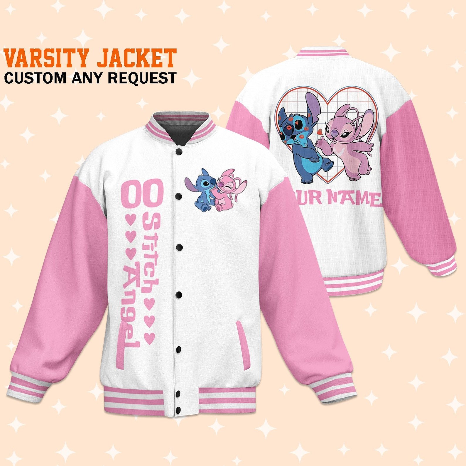 Stitch Cartoon Style Baseball Jacket For Fans