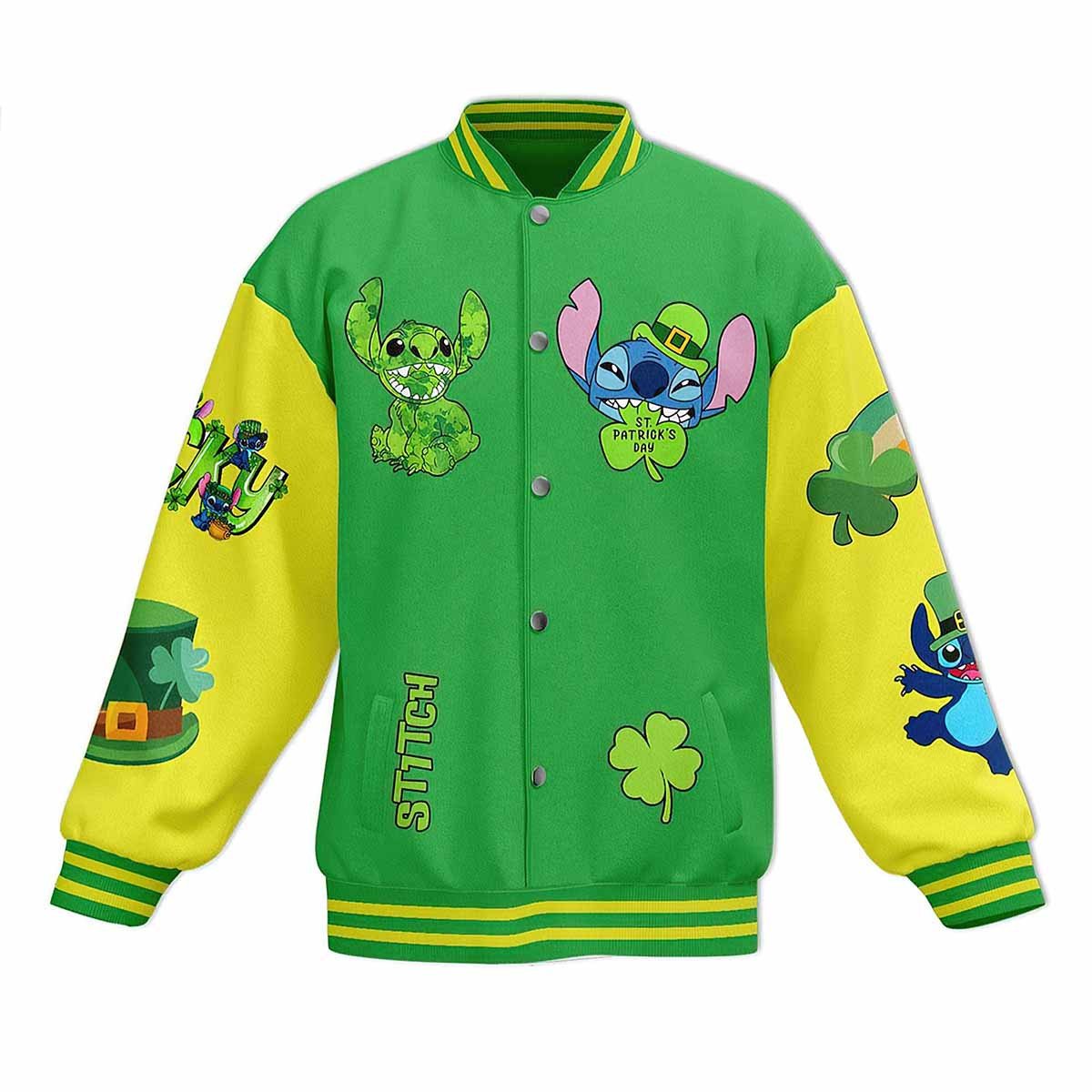 Stitch Cartoon Style Baseball Jacket For Fans