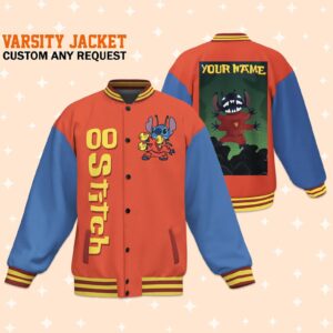 Stitch Cartoon Style Baseball Jacket For Fans