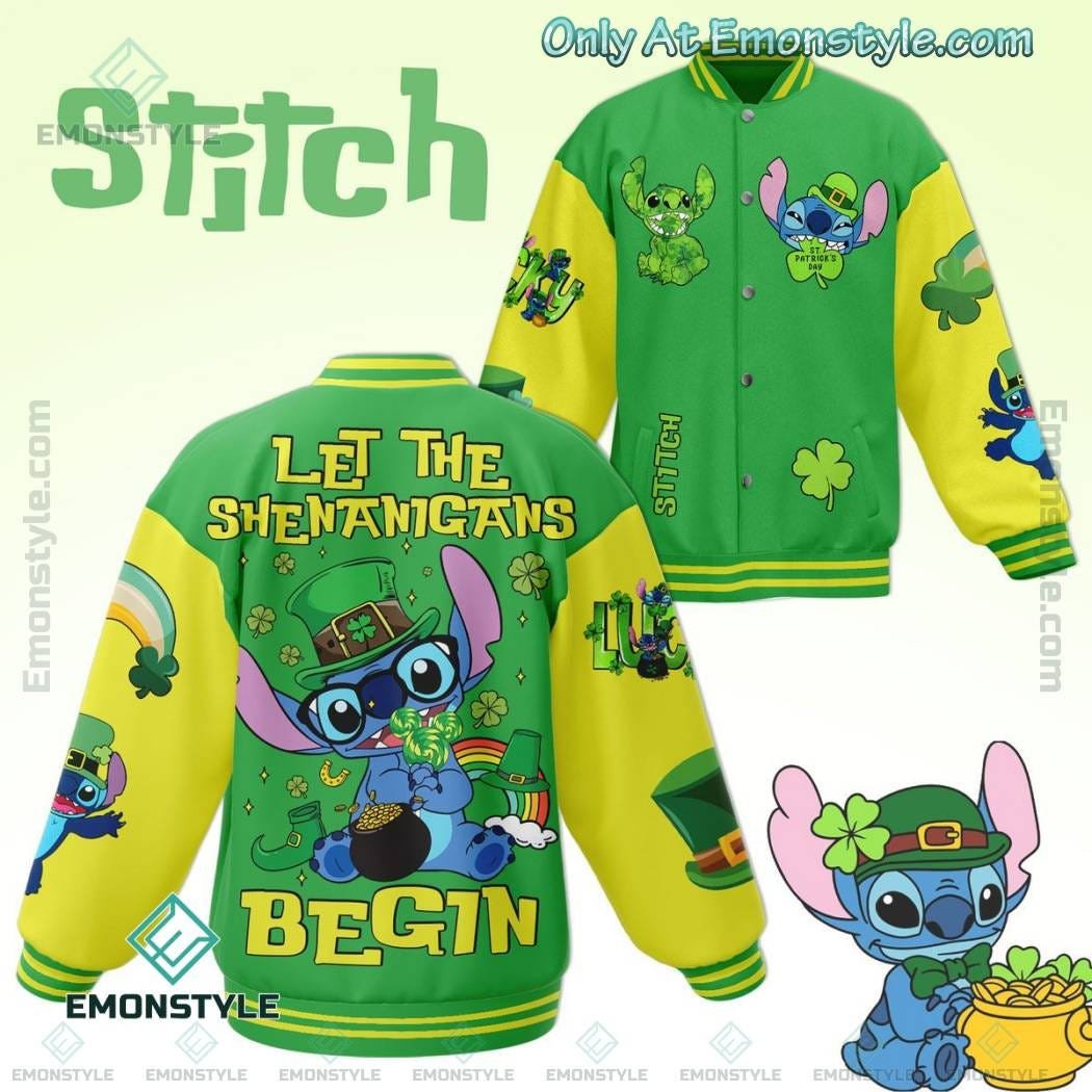 Stitch Cartoon Style Baseball Jacket For Fans