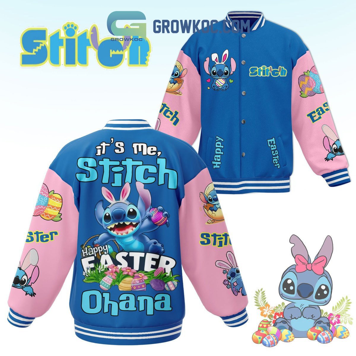 Stitch Cartoon Style Baseball Jacket For Fans