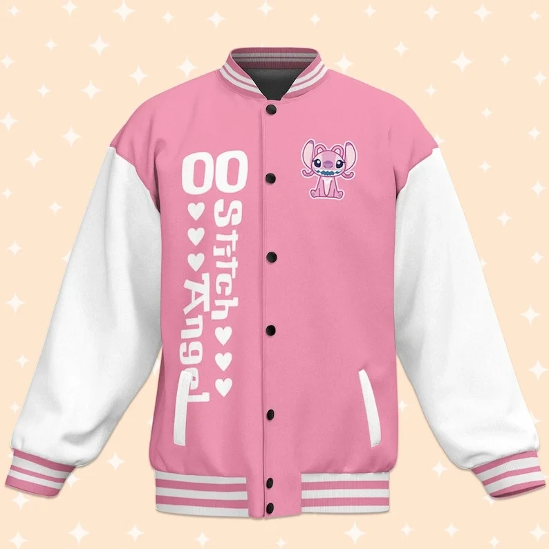 Stitch Cartoon Style Baseball Jacket For Fans