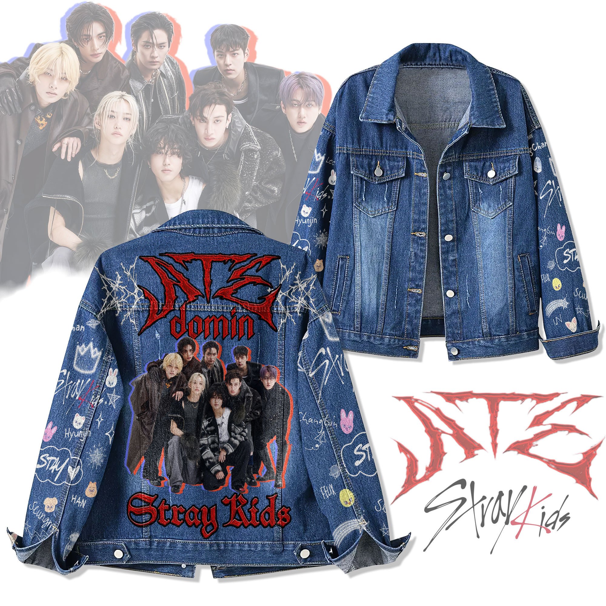 Stray Kids Music Denim Jacket Gift For Fans