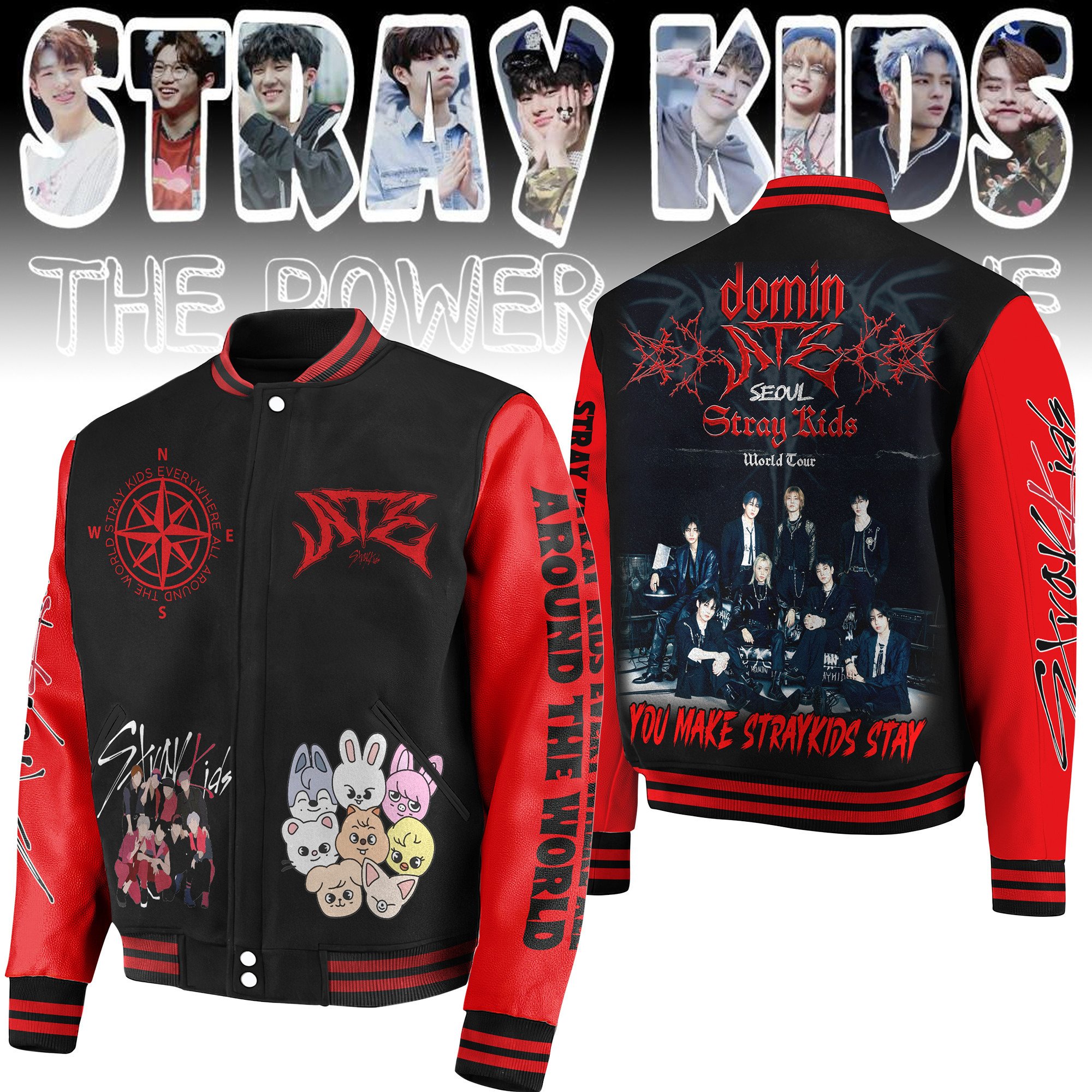 Stray Kids Music Style Baseball Jacket