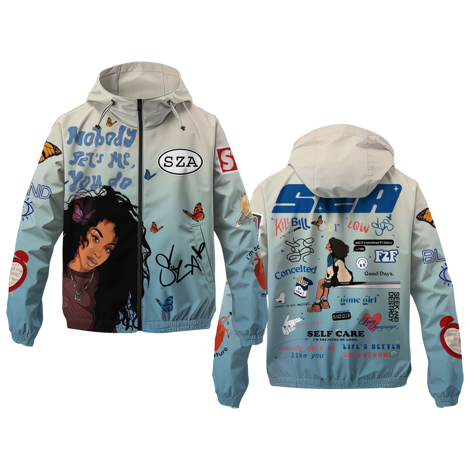 SZA Music Style Windbreaker Jacket For Fans