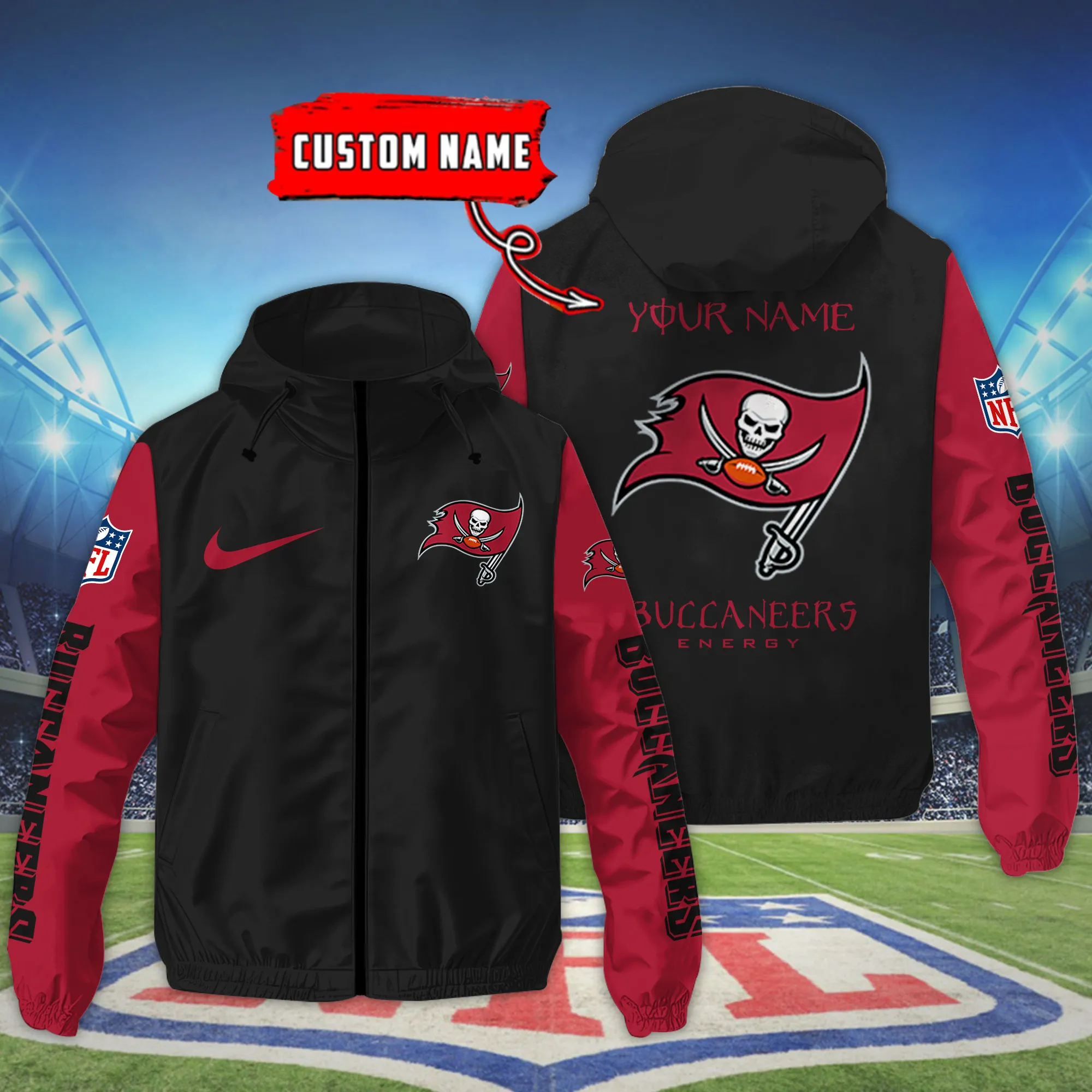 Tampa Bay Buccaneers NFL Personalized Style Windbreaker Jacket For Fans