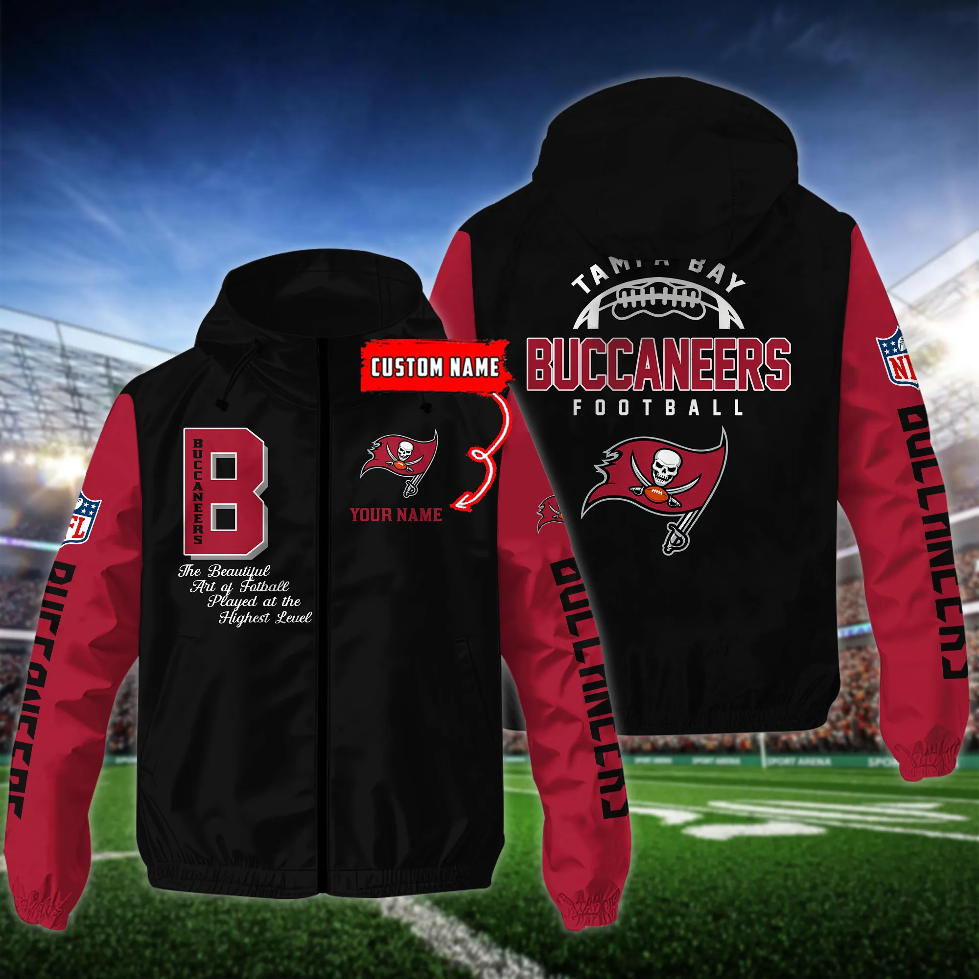 Tampa Bay Buccaneers NFL Personalized Style Windbreaker Jacket For Fans