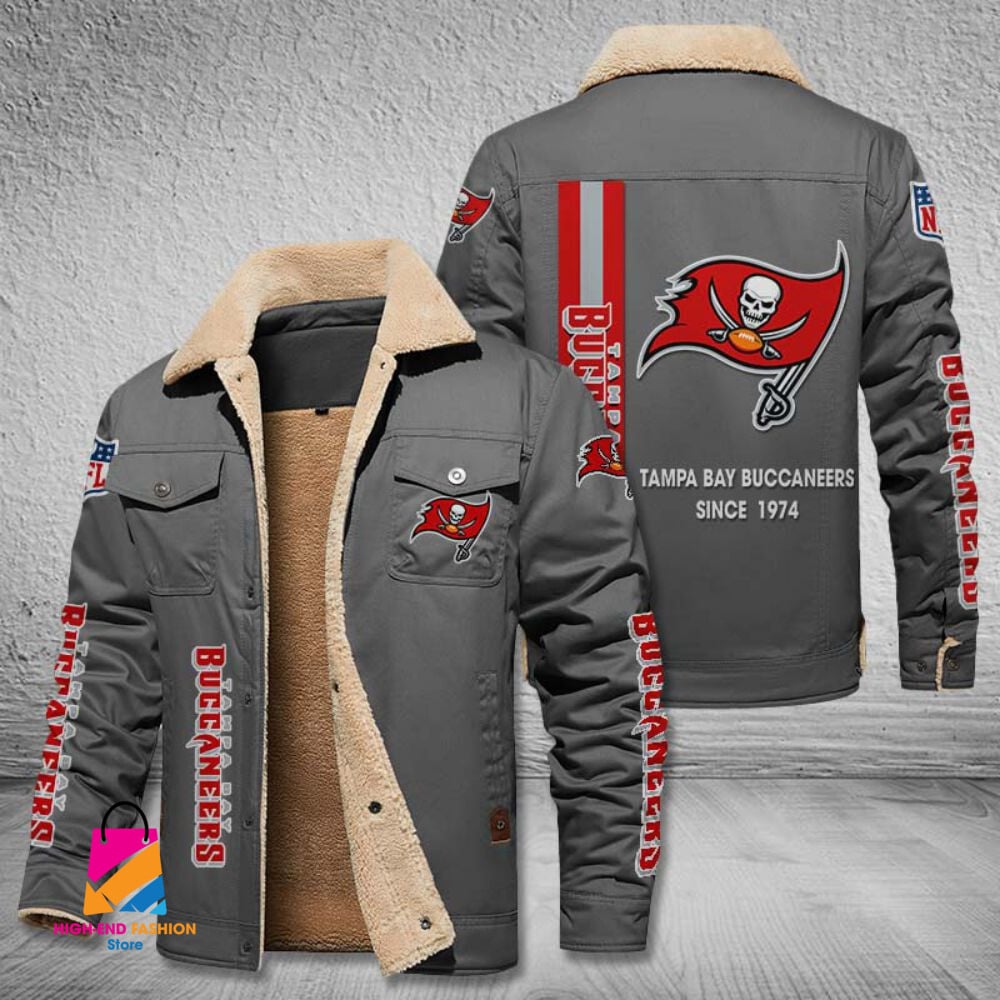 Tampa Bay Buccaneers NFL Style Fleece Thermal Cotton Jacket For Fans