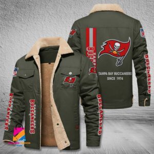 Tampa Bay Buccaneers NFL Style Fleece Thermal Cotton Jacket For Fans