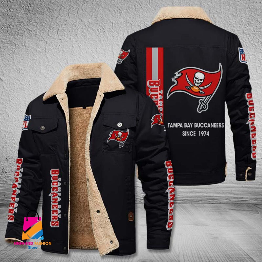 Tampa Bay Buccaneers NFL Style Fleece Thermal Cotton Jacket For Fans