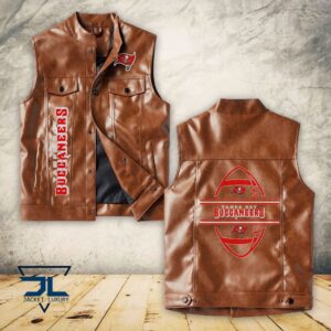 Tampa Bay Buccaneers NFL Style Sleeveless Leather Jacket For Fans