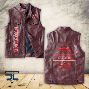 Tampa Bay Buccaneers NFL Style Sleeveless Leather Jacket For Fans