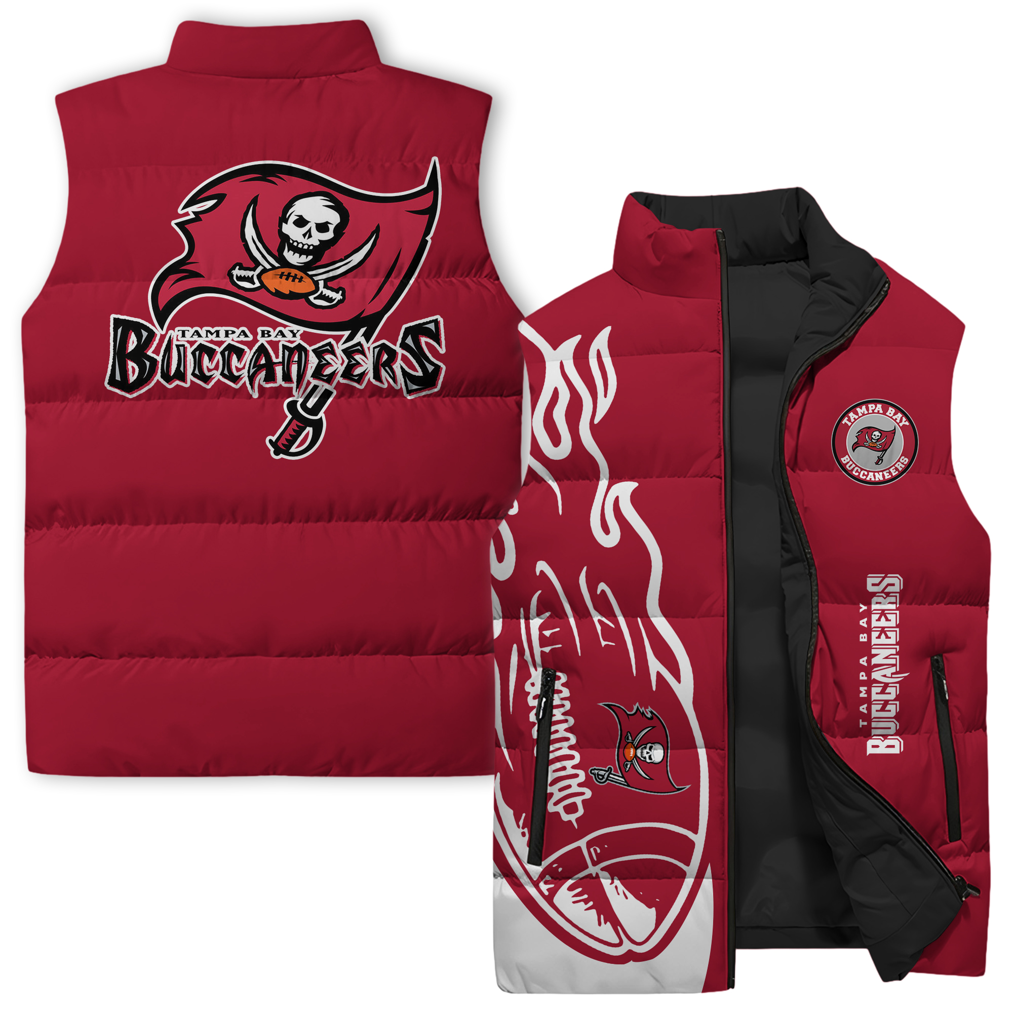 Tampa Bay Buccaneers NFL Style Sleeveless Puffer Jacket For Fans