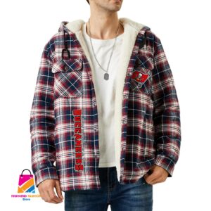 Tampa Bay Buccaneers NFL Style Zip Fleece Flannel Jacket For Fans