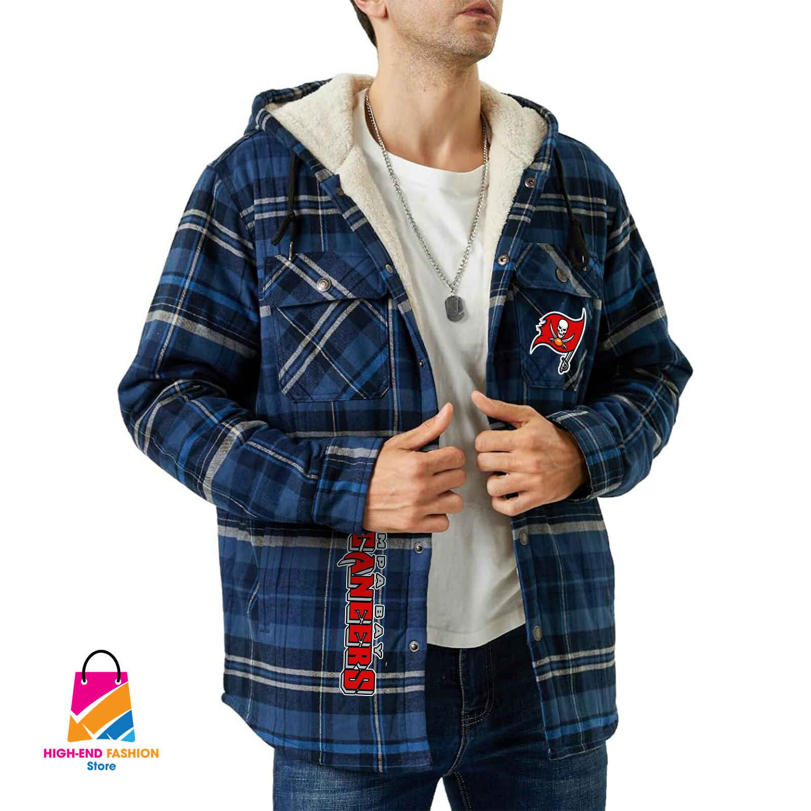 Tampa Bay Buccaneers NFL Style Zip Fleece Flannel Jacket For Fans