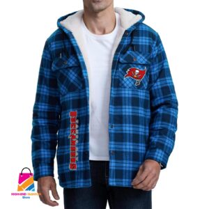 Tampa Bay Buccaneers NFL Style Zip Fleece Flannel Jacket For Fans