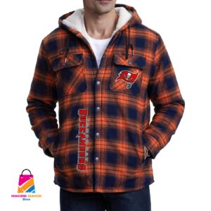 Tampa Bay Buccaneers NFL Style Zip Fleece Flannel Jacket For Fans