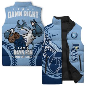 Tampa Bay Rays MLB Style Sleeveless Puffer Jacket For Fans