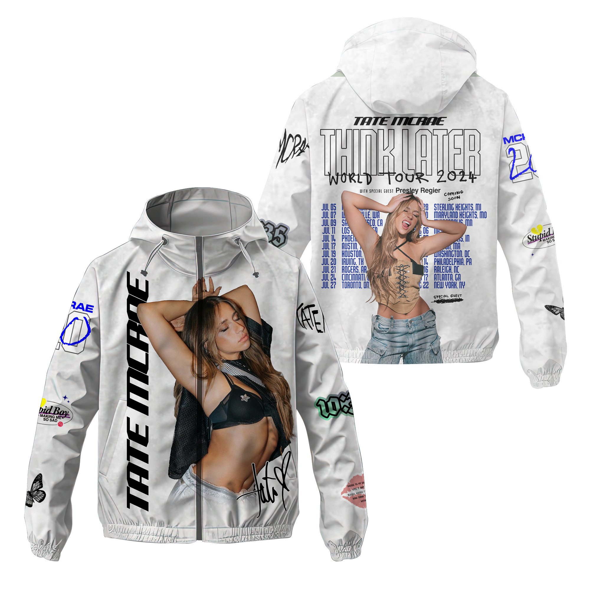 Tate McRae Music Style Windbreaker Jacket For Fans