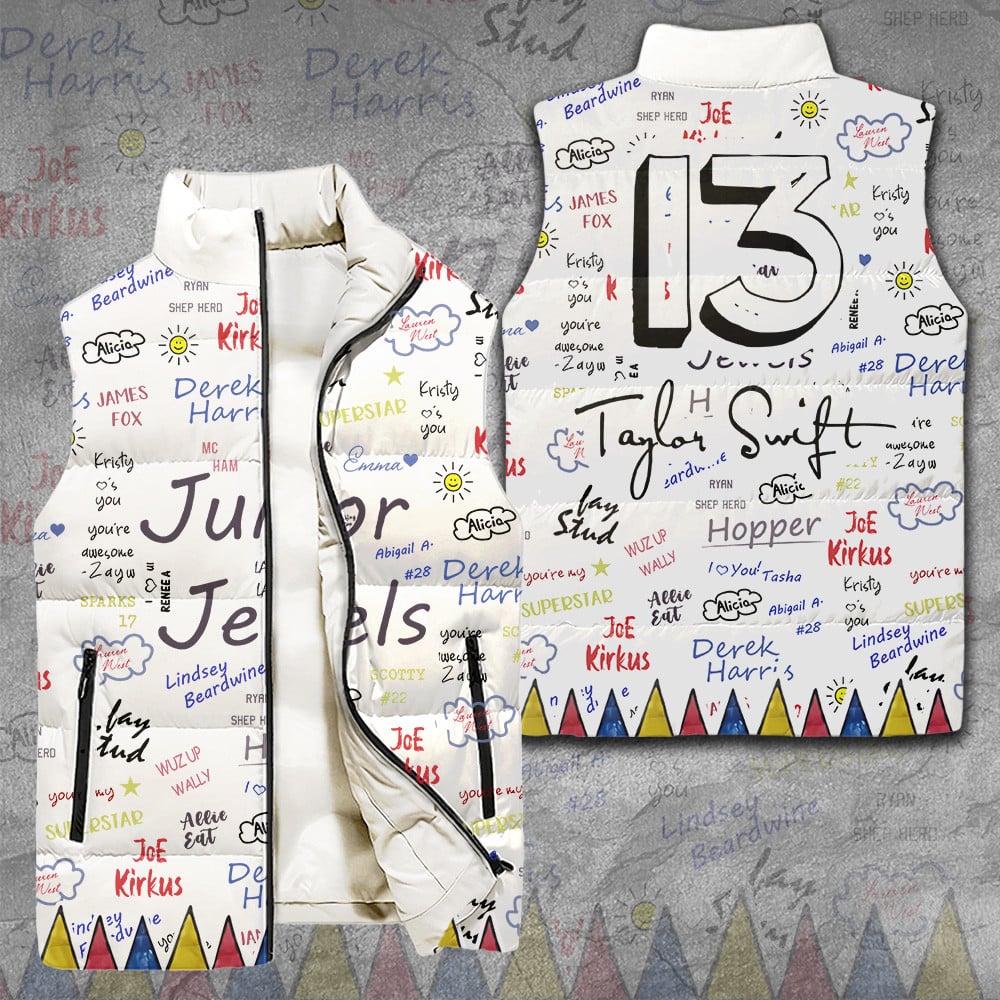 Taylor Swift Music Style Sleeveless Puffer Jacket For Fans