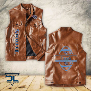 Tennessee Titans NFL Style NFL Style Sleeveless Leather Jacket For Fans