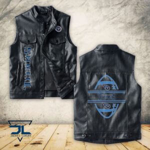 Tennessee Titans NFL Style Sleeveless Leather Jacket For Fans