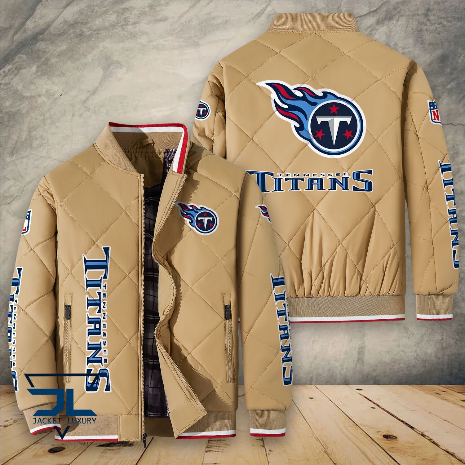Tennessee Titans NFL Style Puffer Jacket For Fans