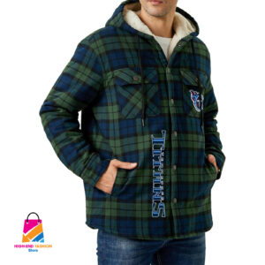 Tennessee Titans NFL Style Zip Fleece Flannel Jacket For Fans