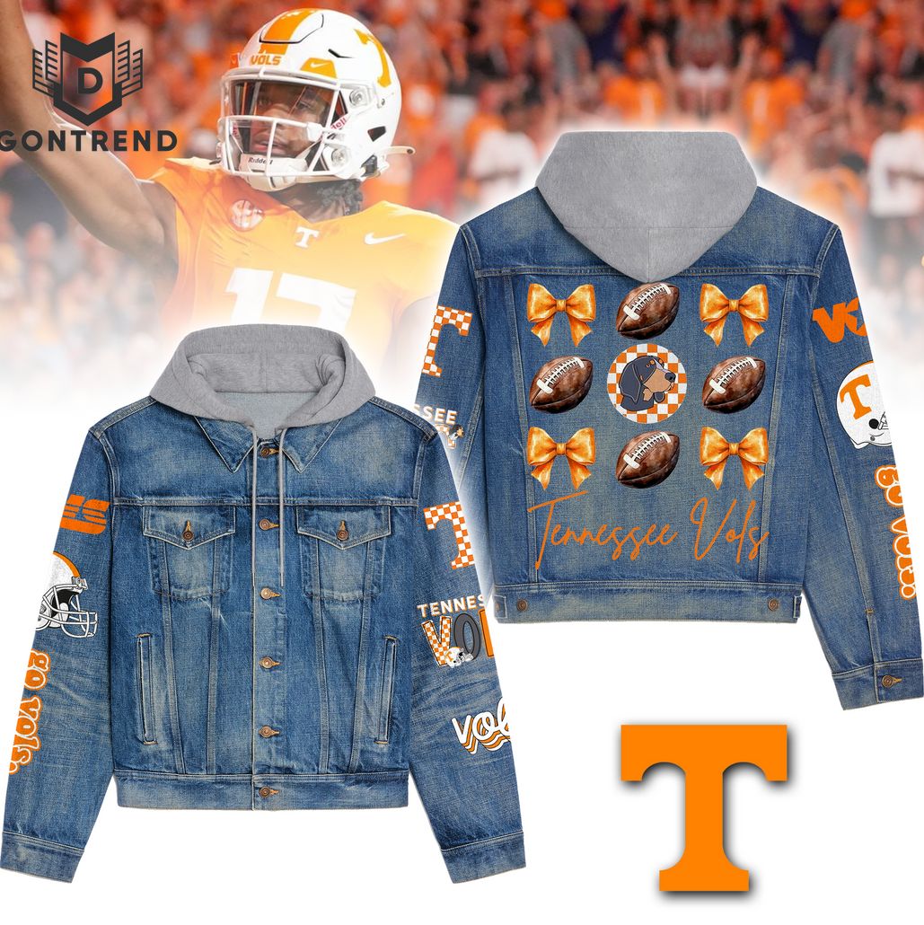 Tennessee Volunteers NCAA Style Hooded Denim Jacket For Fans