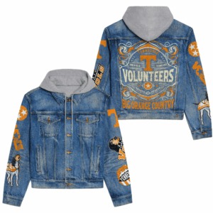 Tennessee Volunteers NCAA Style Hooded Denim Jacket For Fans