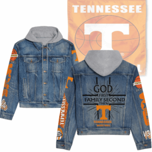 Tennessee Volunteers NCAA Style Hooded Denim Jacket For Fans