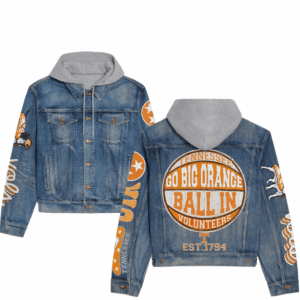 Tennessee Volunteers NCAA Style Hooded Denim Jacket For Fans