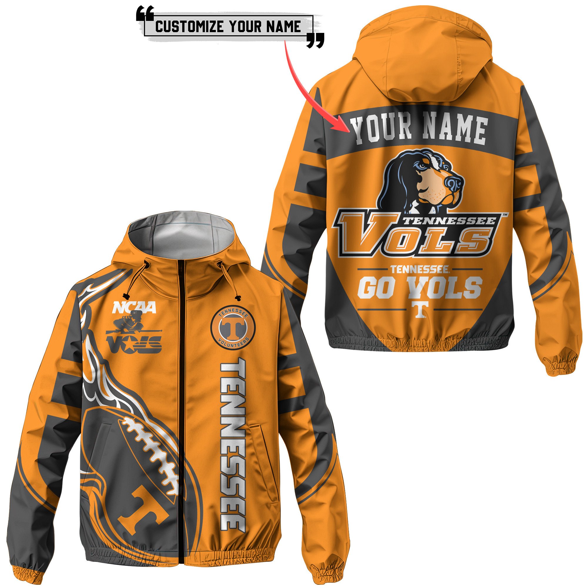 Tennessee Volunteers NCAA Style Windbreaker Jacket For Fans