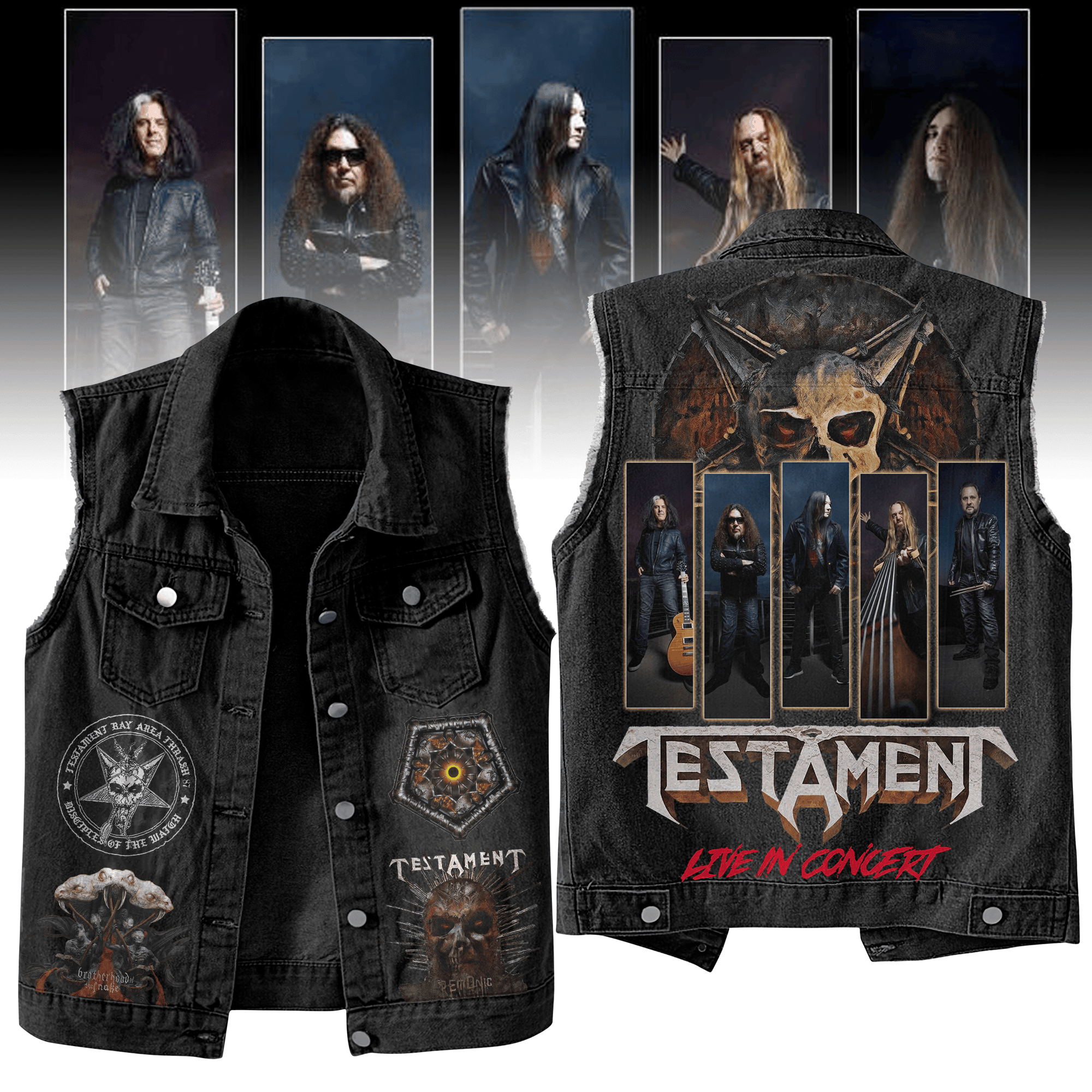 Testament Music Style Sleeveless Jacket For Fans