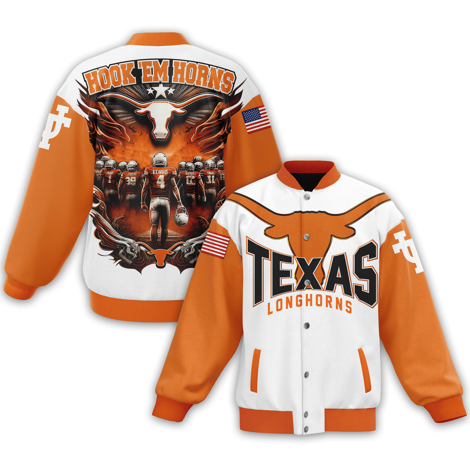 Texas Longhorns NCAA Style Baseball Jacket For Fans