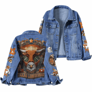 Texas Longhorns NCAA Style Denim Jacket For Fans