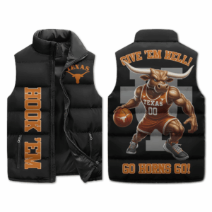 Texas Longhorns NCAA Style Sleeveless Puffer Jacket For Fans