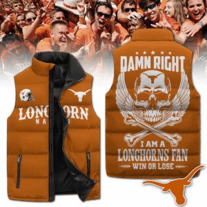 Texas Longhorns NCAA Style Sleeveless Puffer Jacket For Fans