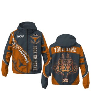 Texas Longhorns NCAA Style Windbreaker Jacket For Fans