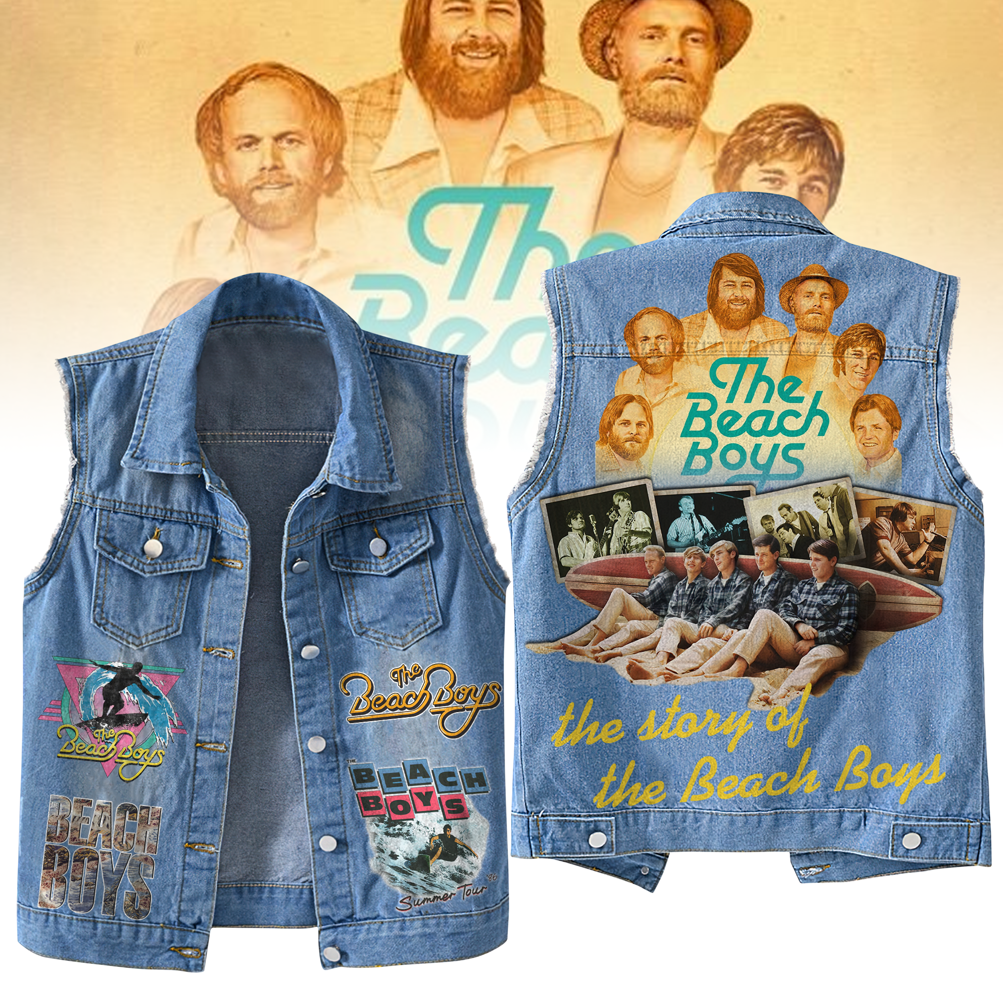 The Beach Boys Music Style Sleeveless Jacket For Fans