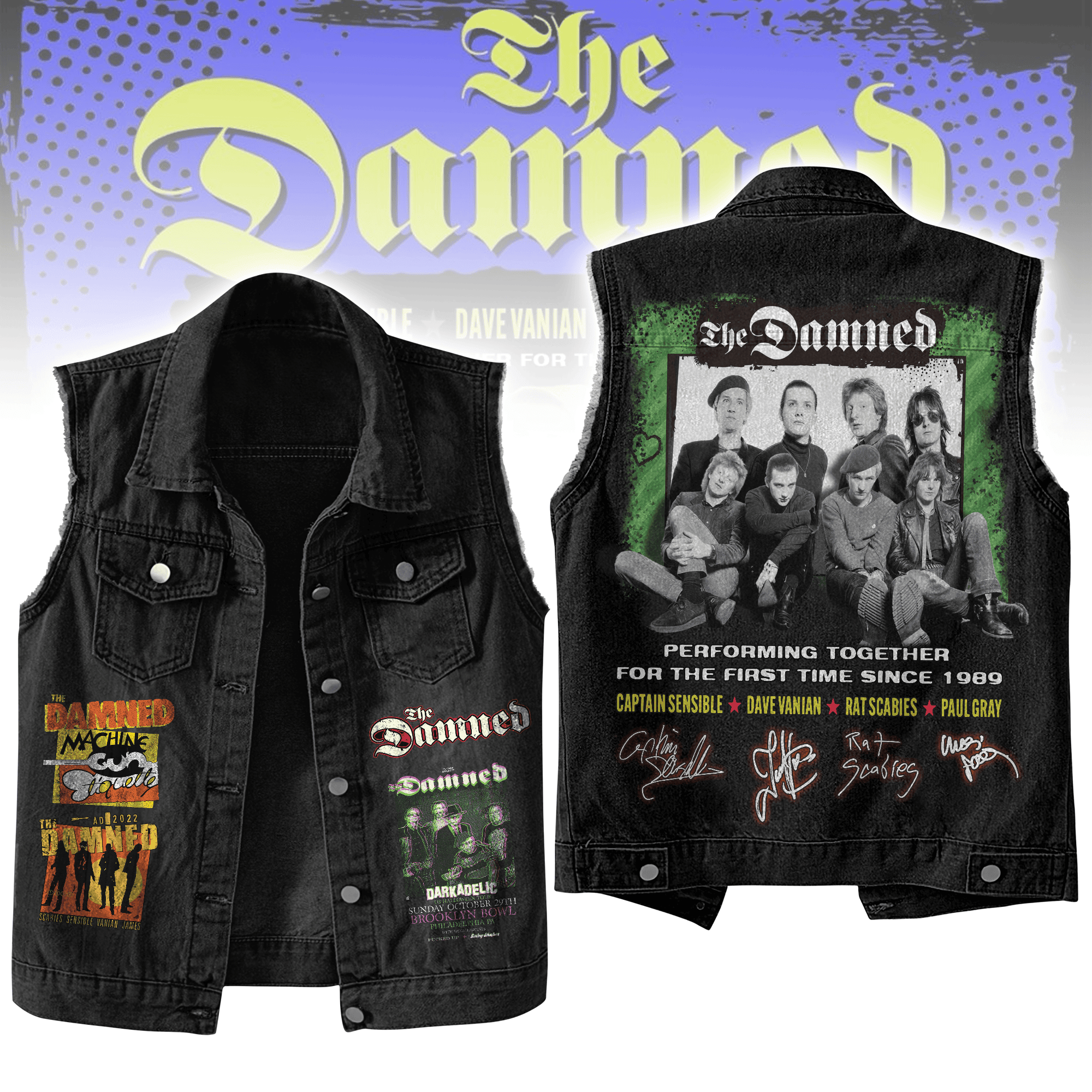 The Damned Music Style Sleeveless Jacket For Fans