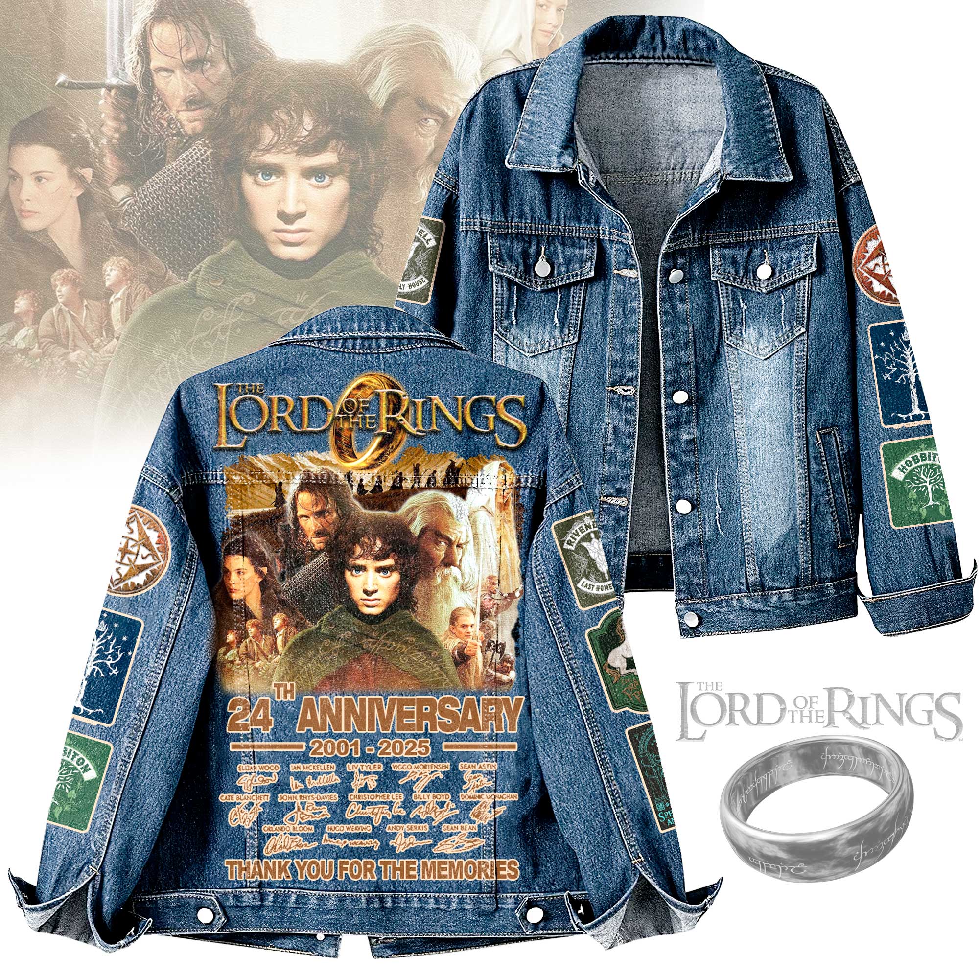 The Lord Of The Rings Movies Denim Jacket Gift For Fans