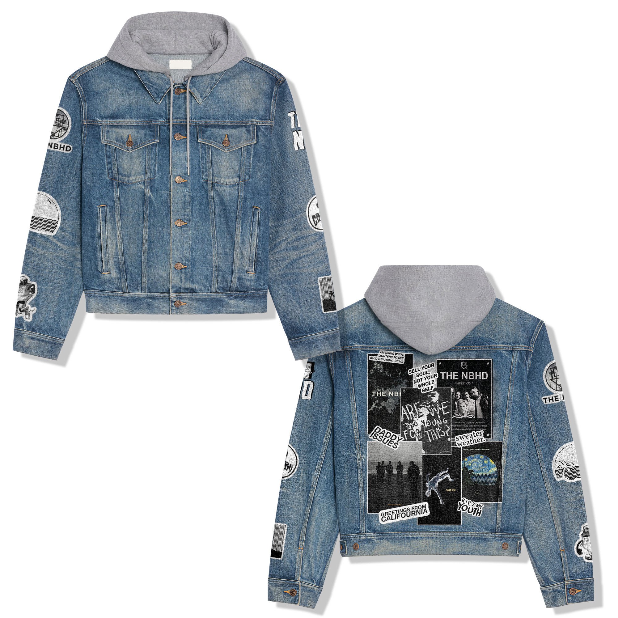 The Neighbourhood Music Style Hooded Denim Jacket For Fans